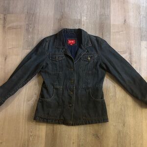 Vintage 90s Esprit Dark Wash Denim Chore Coat | Ramie Barn Jacket